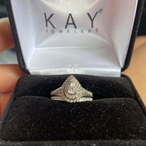 Diamond Engagement Ring and wedding band.